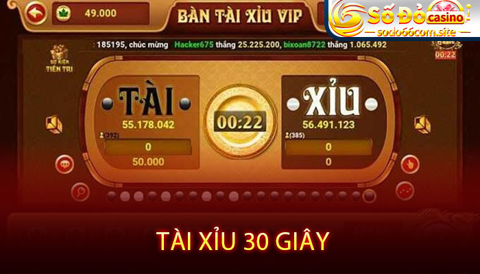 tài xỉu 30 giây